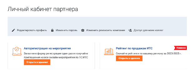 Рейтинг по продажам 1С:ИТС и сервисов за 4 квартал
